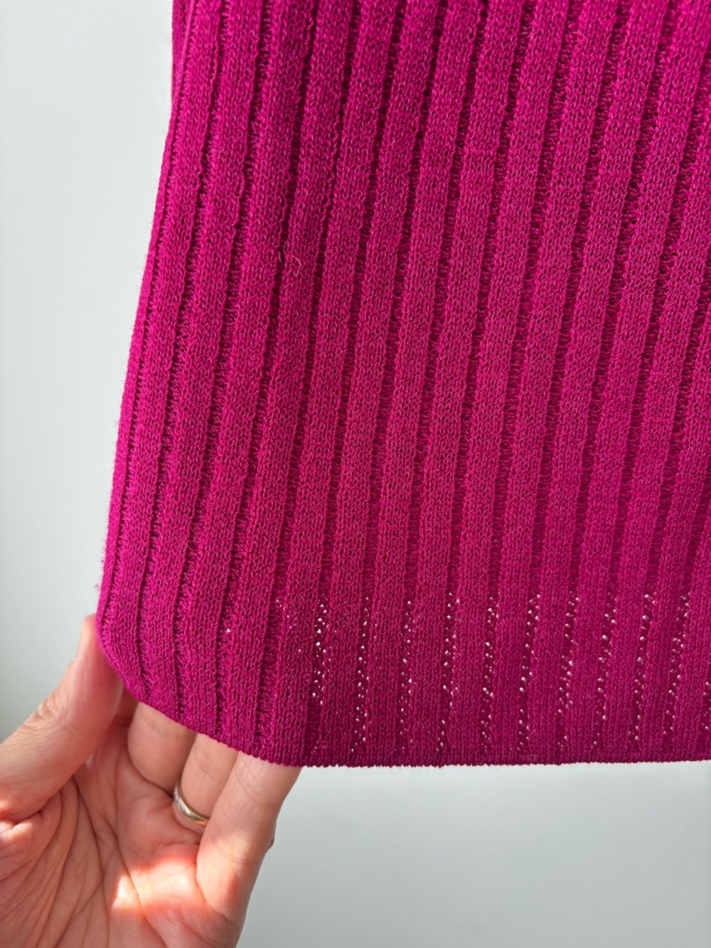 St. John Fuchsia Zip-Front Ribbed Knit Jacket - Picture 12 of 12